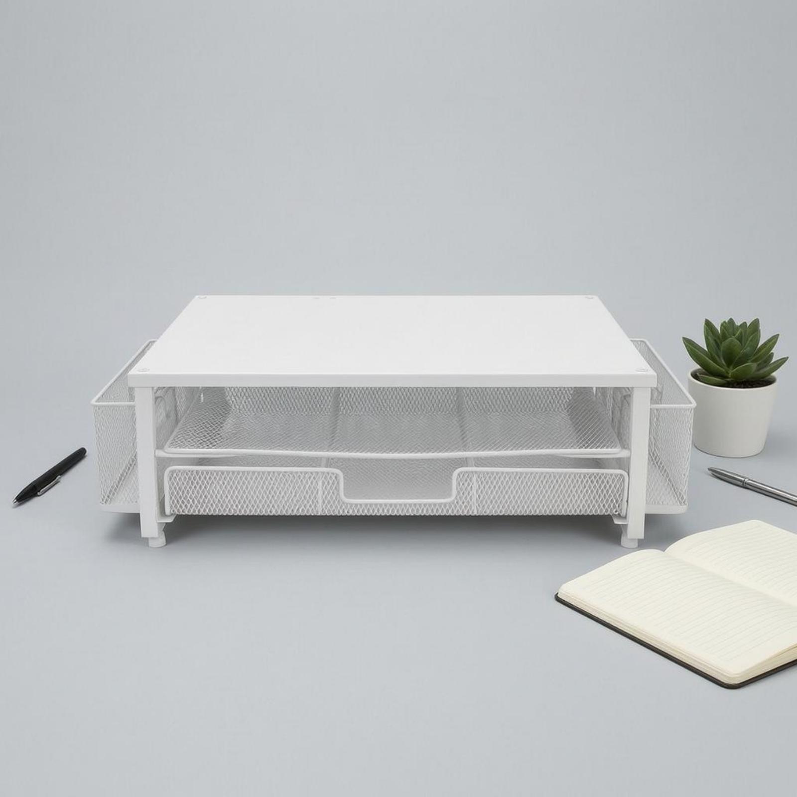 Monitor Riser Wood - Monitors Stand Riser Organizer Mesh Display