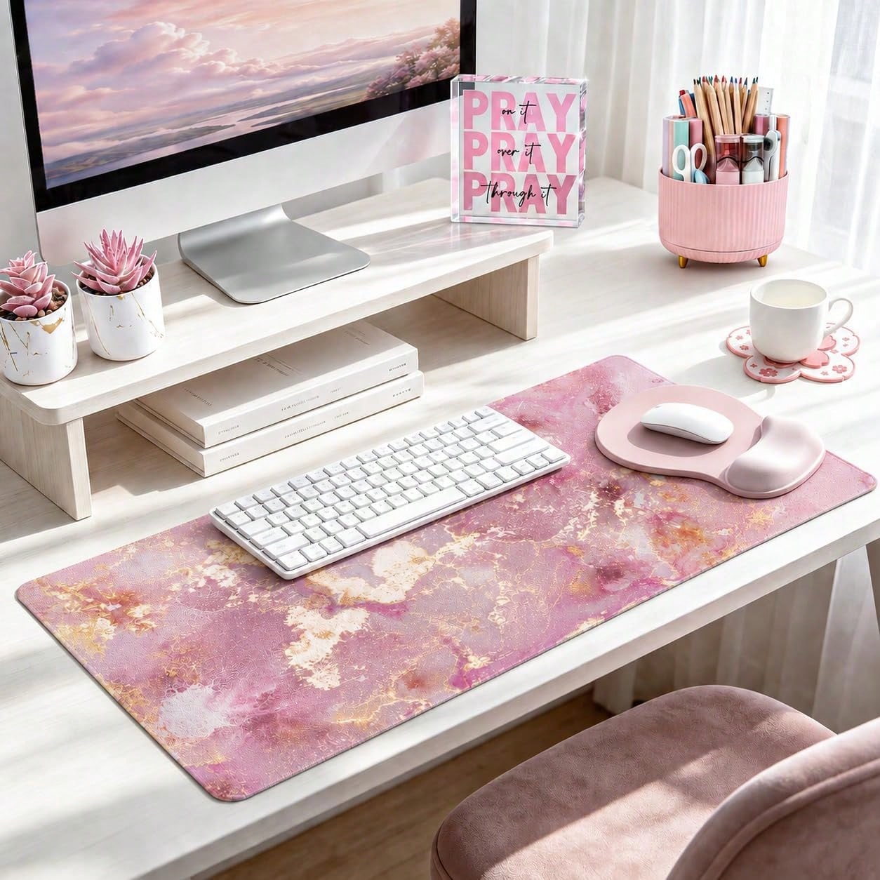 Desk Setup Girly - Desk Decor Set Of 7, Office