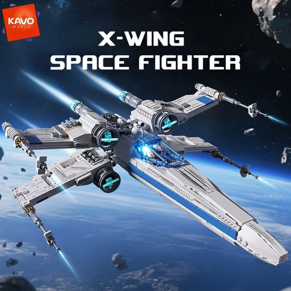 Desk Setup Enthusiast - KAVOWORLD 1271pcs Sci-Fi Space Fighter Building
