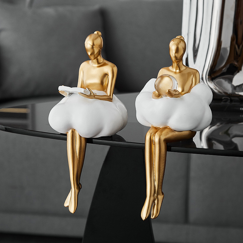 Desk Setup Girl - Ballet Girl Cloud Abstract Art Figure