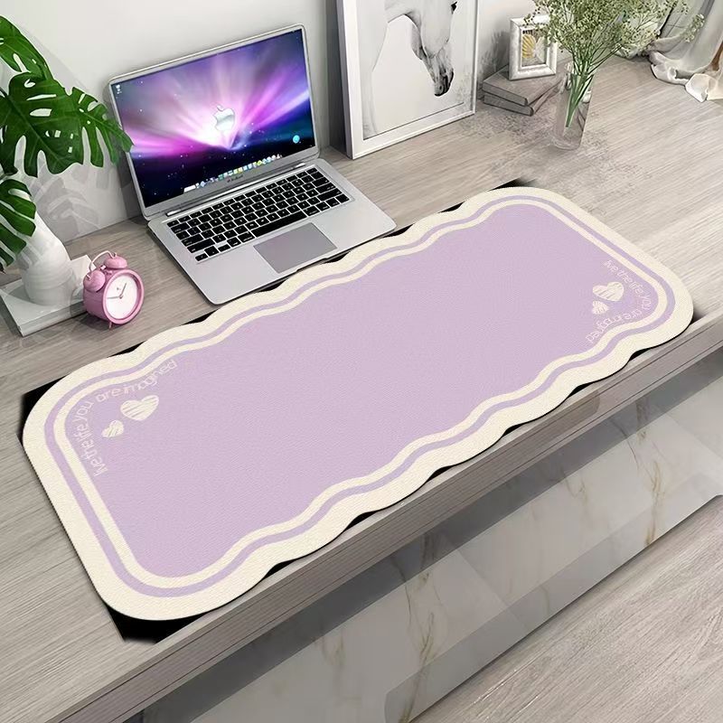 Yellow Desk Setup - mouse pad oversized cute girl dormitory