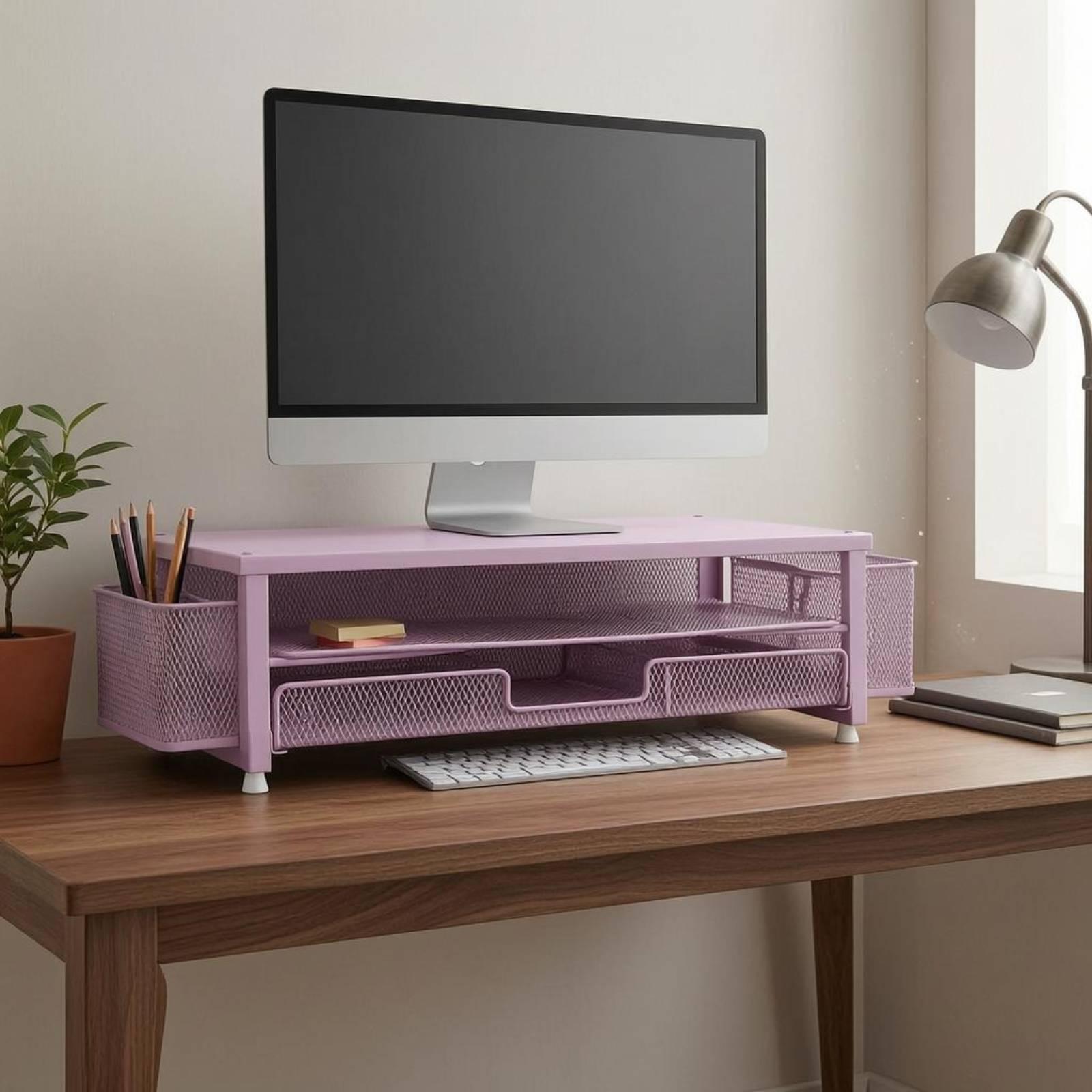 Monitors Stand Riser Organizer - Monitor Riser Wood ulasan dan harga