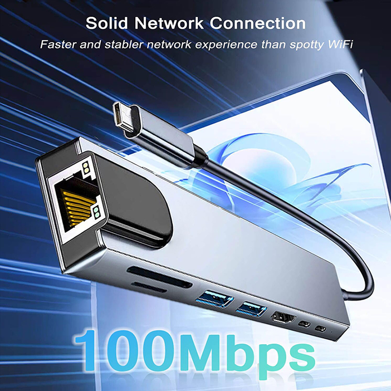 8 In 1 USB Type C Hub for MacB - Desk Setup Usb Hub ulasan dan harga