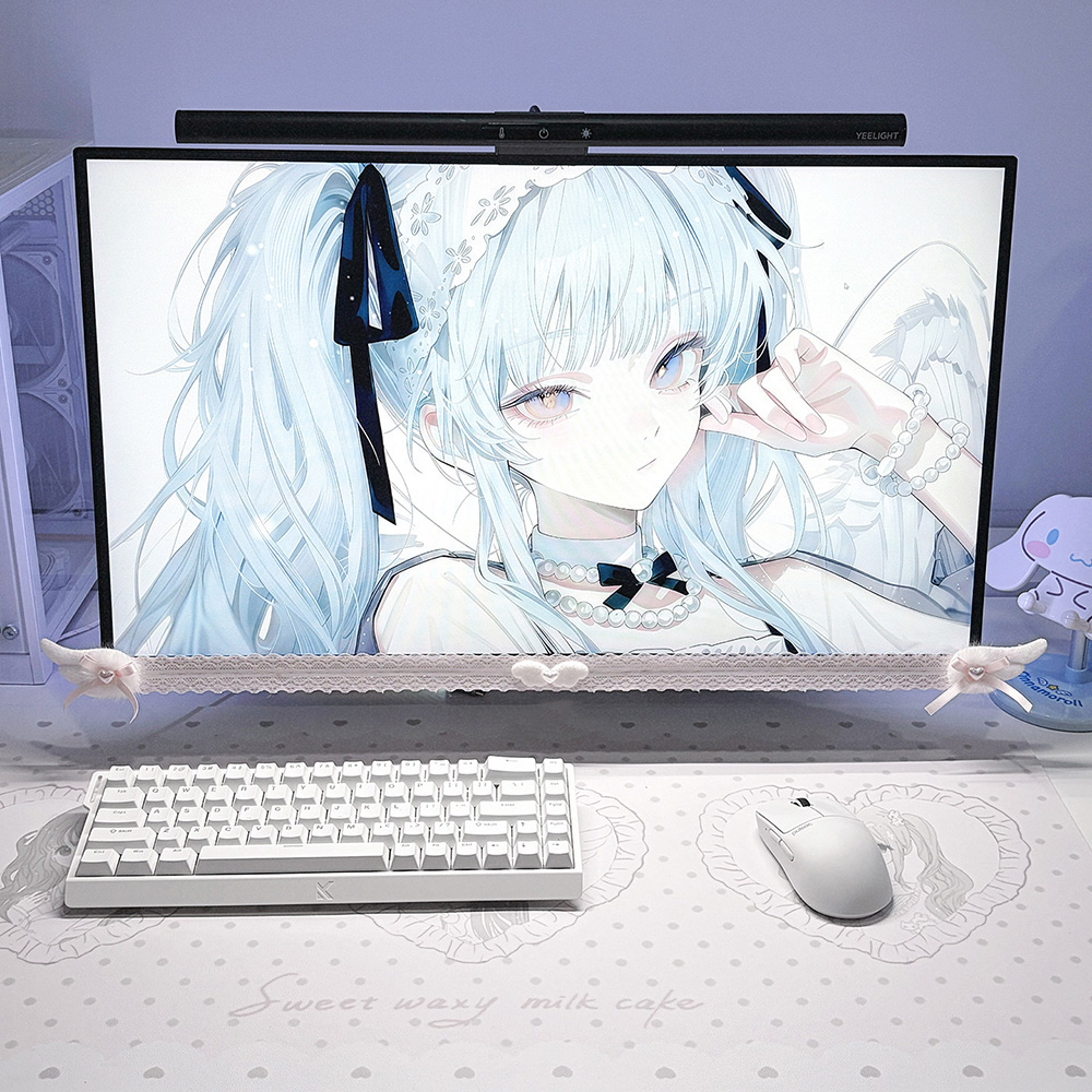 New Screen Decor White Lace Mo - Desk Setup No Monitor ulasan dan harga