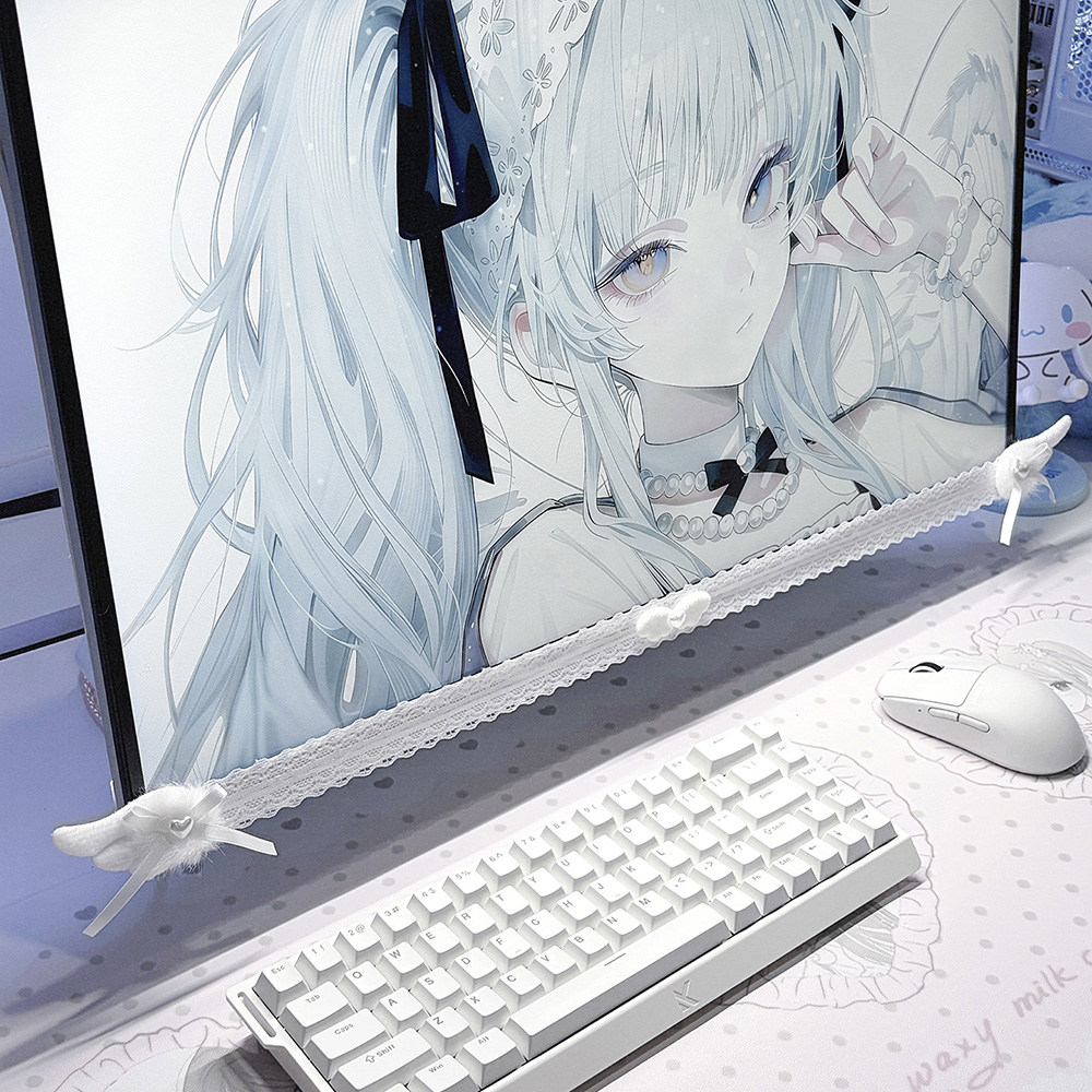 New Screen Decor White Lace Mo - Desk Setup No Monitor ulasan dan harga