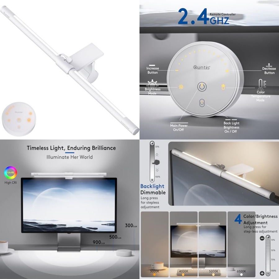 Monitor Light Bar with Remote, - Desk Setup No Monitor ulasan dan harga