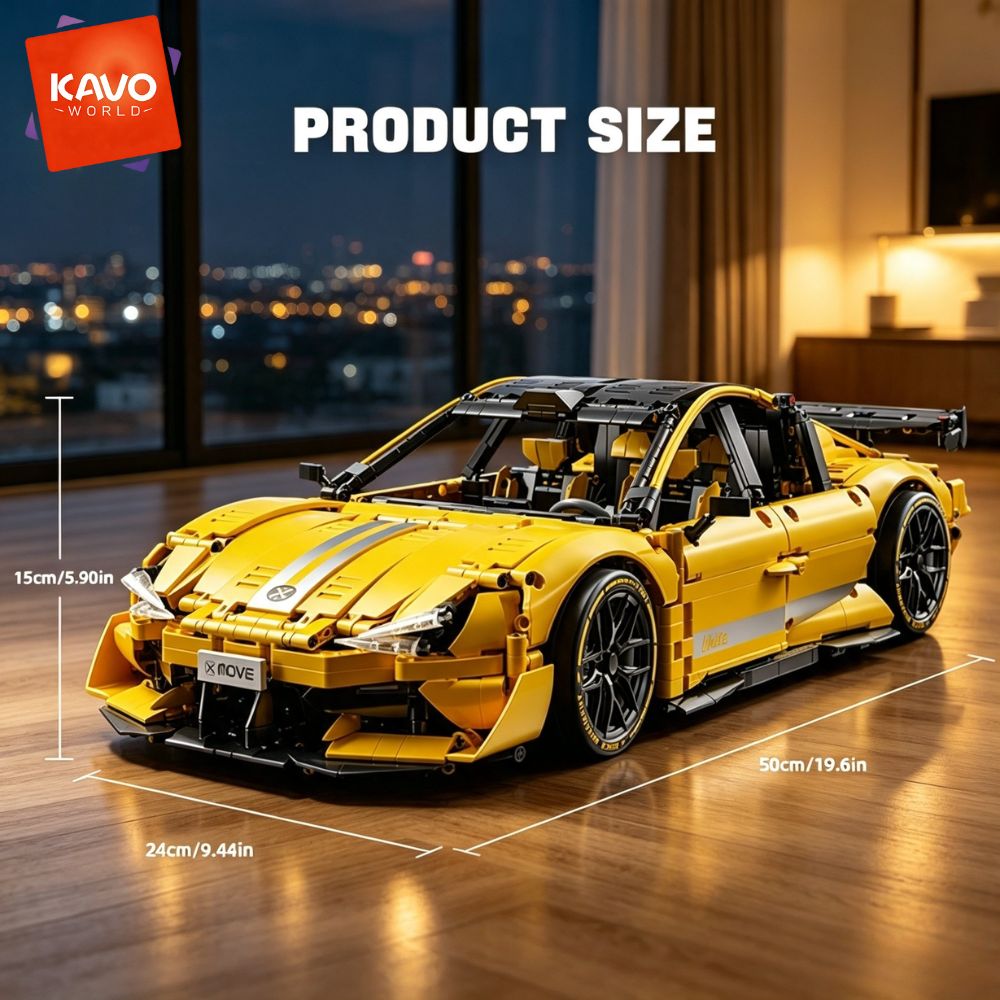 KAVOWORLD 2143pcs Yellow 1:10  - Desk Setup Diy ulasan dan harga