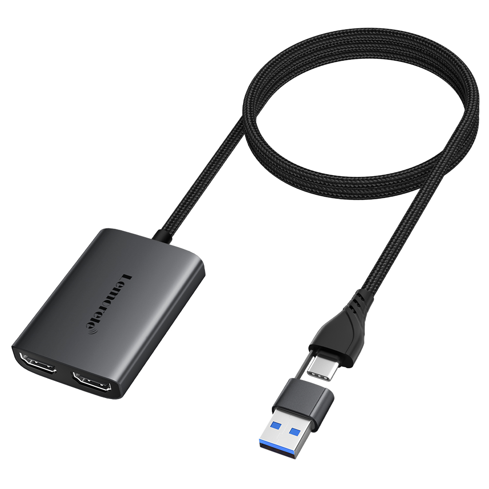 Lemorele Dual HDMI Adapter 4K  - Desk Setup Usb Hub ulasan dan harga