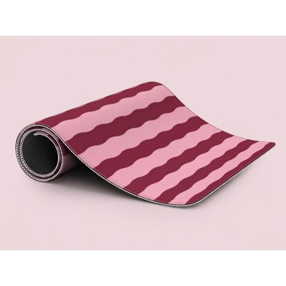 Pink Burgundy Wavy Lines Desk  - Yellow Desk Setup ulasan dan harga