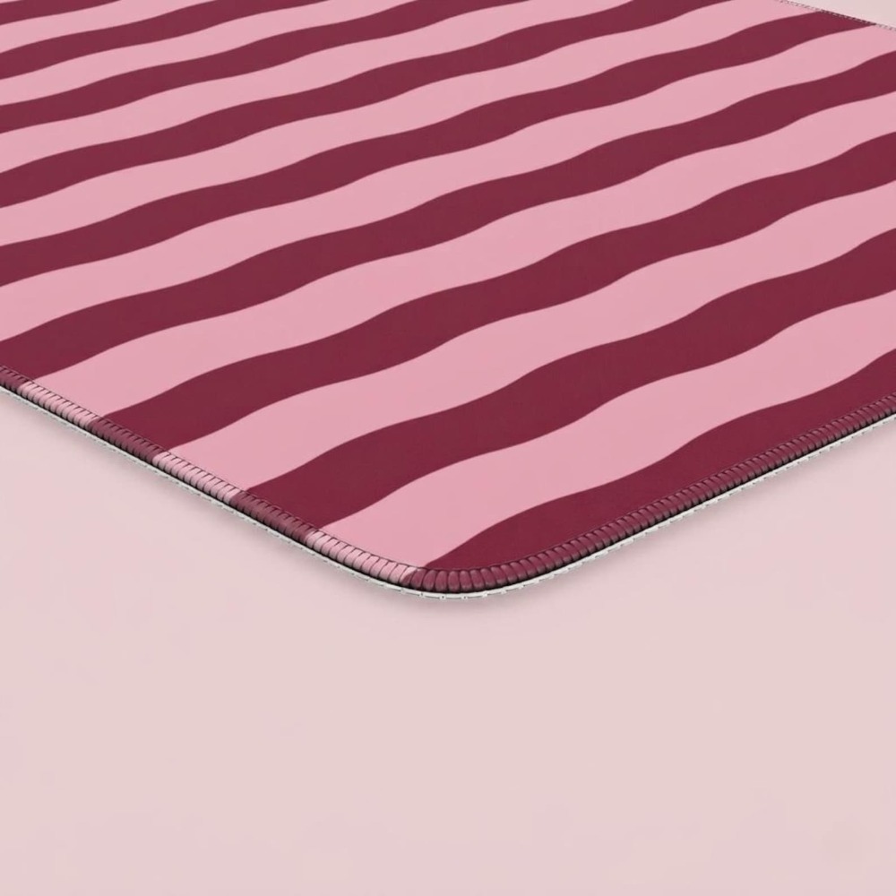 Pink Burgundy Wavy Lines Desk  - Yellow Desk Setup ulasan dan harga