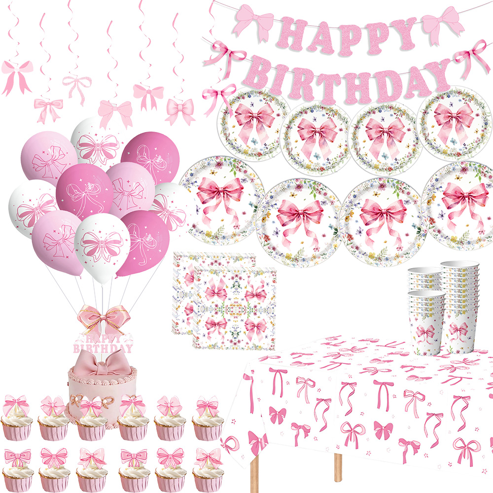 Pink Bow Girls Birthday Decora - Desk Setup Girl ulasan dan harga