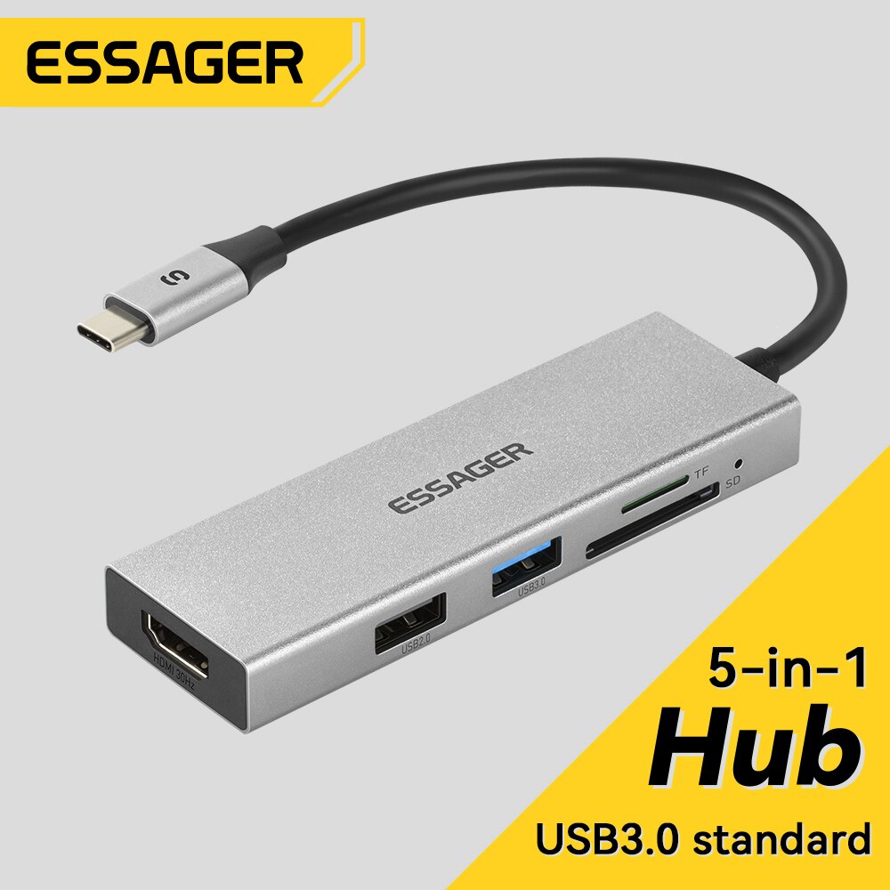 Essager 5 in 1 USB C HUB HDMI- - Desk Setup Usb Hub ulasan dan harga