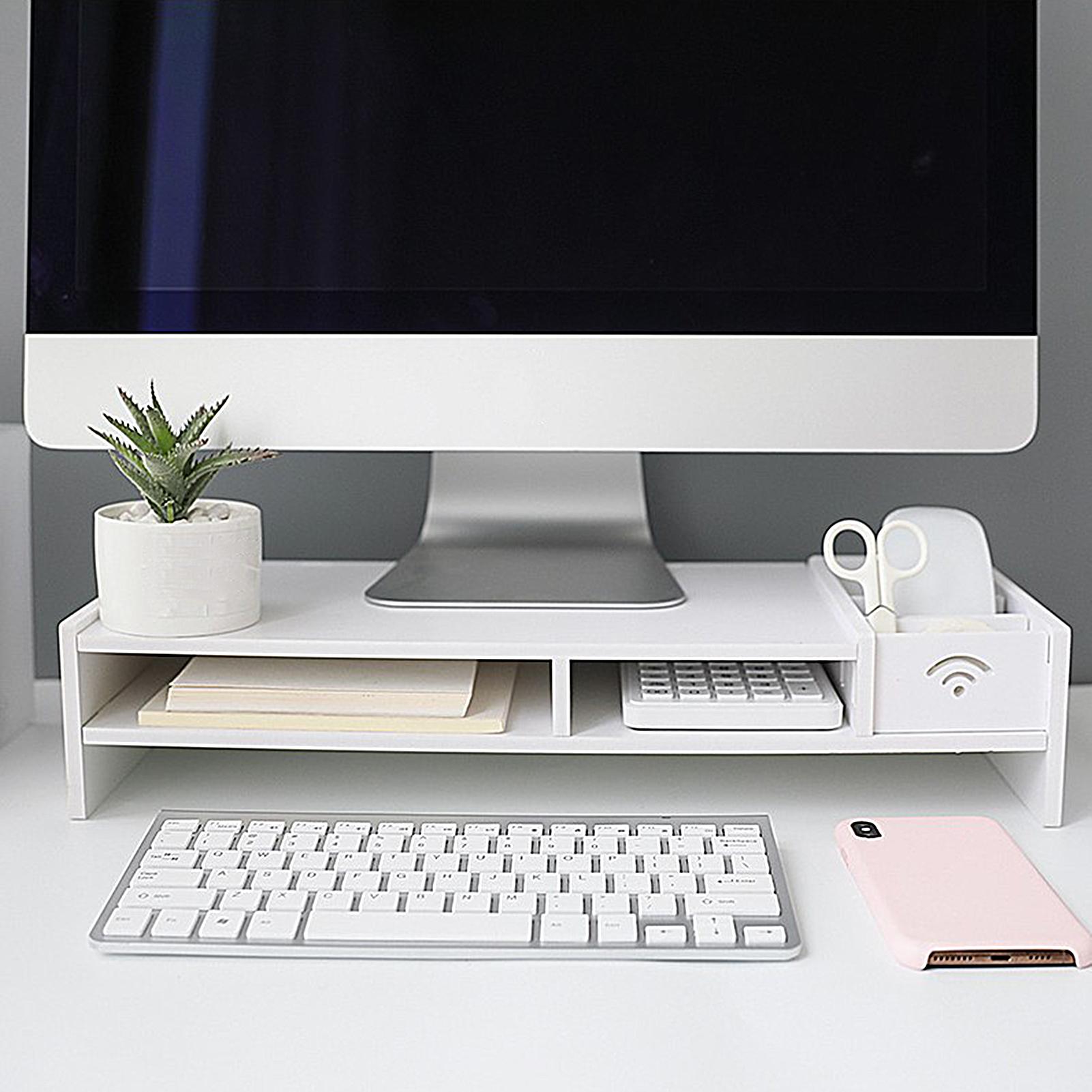 3-Tier Desk Organizer Shelf Fo - Monitor Riser Wood ulasan dan harga