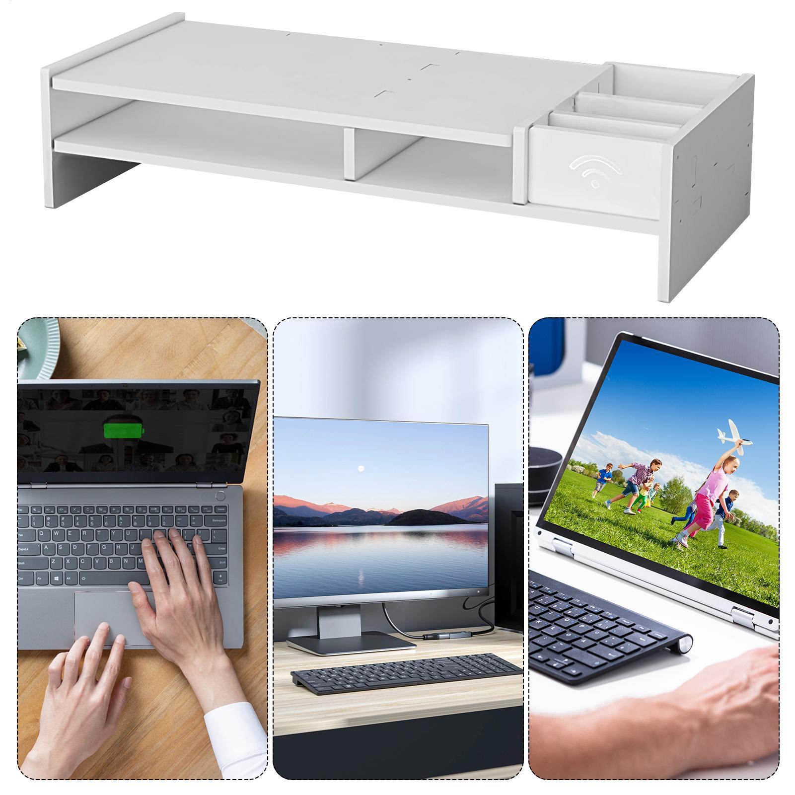3-Tier Desk Organizer Shelf Fo - Monitor Riser Wood ulasan dan harga