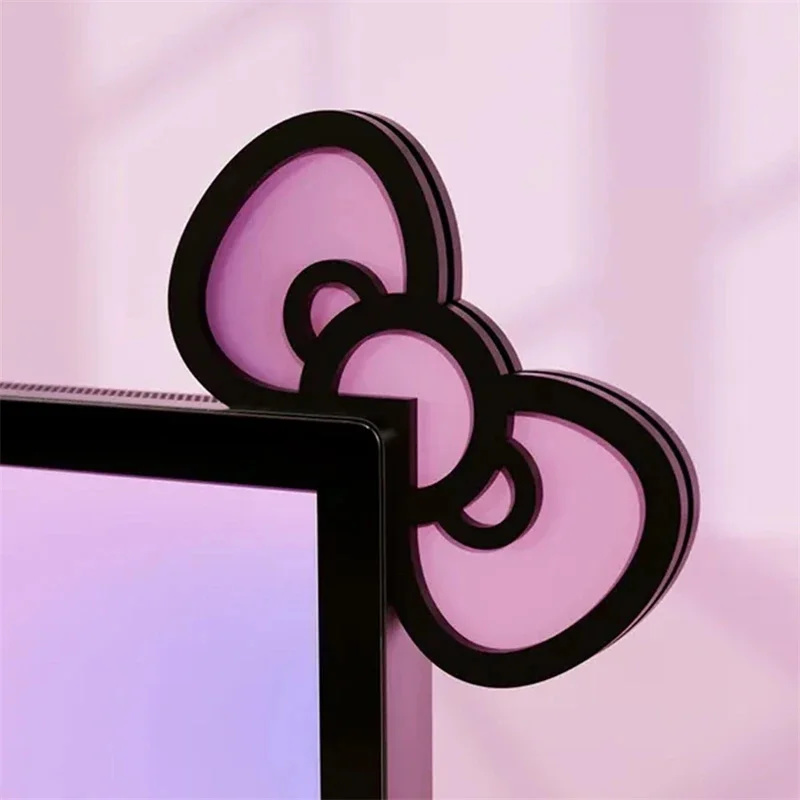 Kawaii Pink Acrylic Bow Monito - Desk Setup Gifts ulasan dan harga