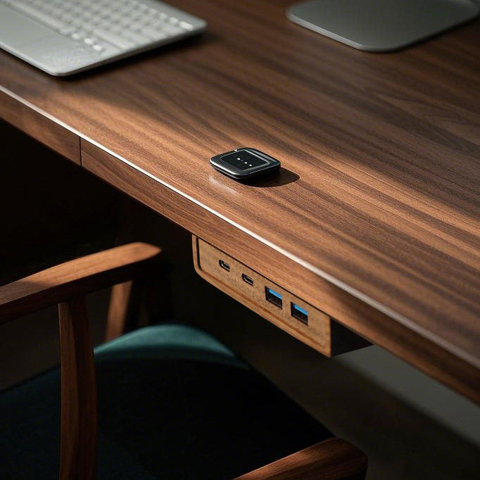 USB 3.2 Hub with Self-Adhesive - Monitor Riser Wood ulasan dan harga