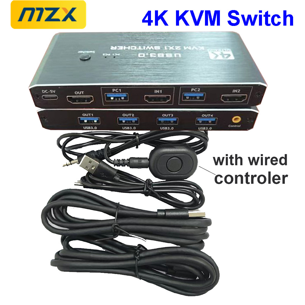 KVM Switch 4K 60Hz Switcher US - Desk Setup Usb Hub ulasan dan harga