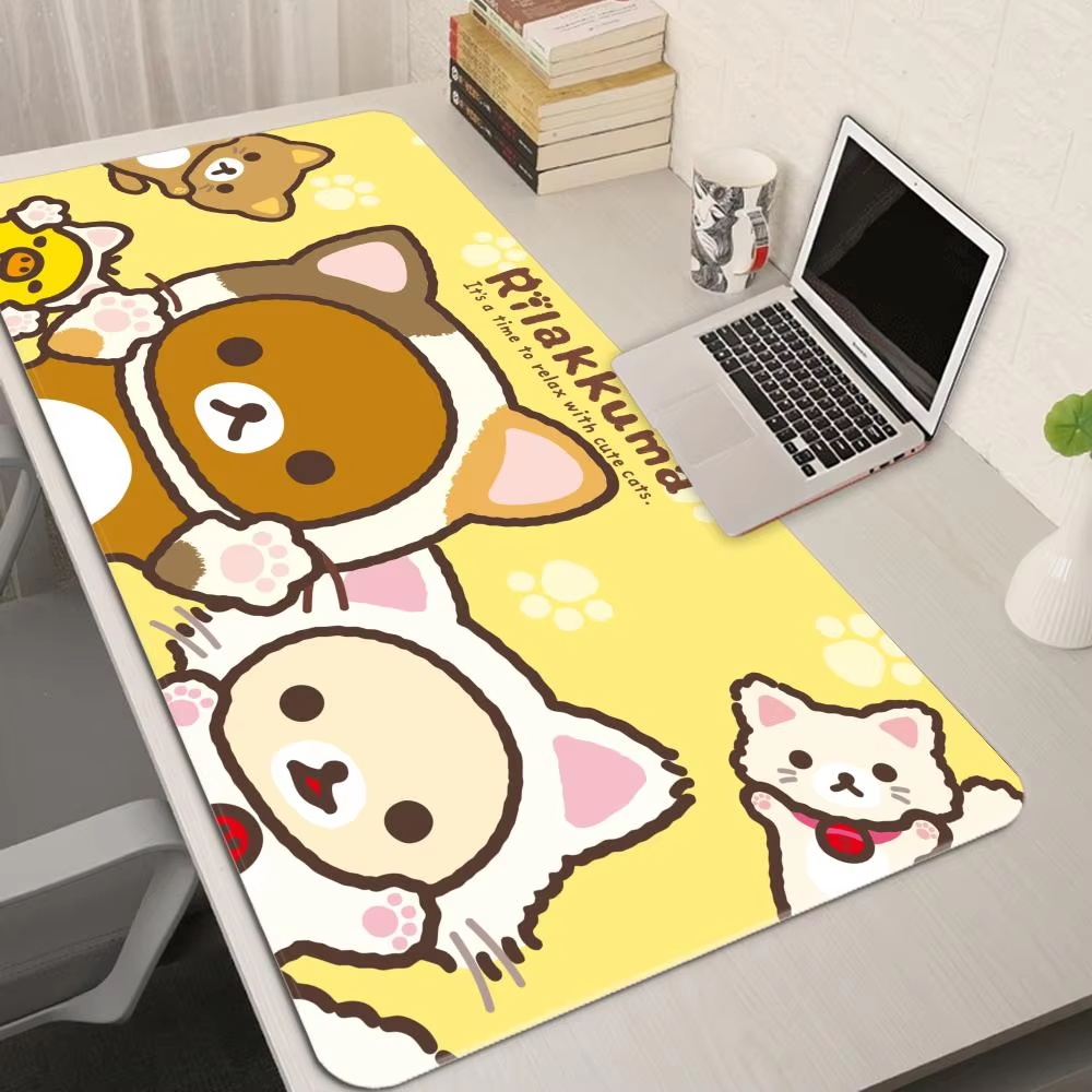XXL Cartoon Pink Mouse Pad Ani - Yellow Desk Setup ulasan dan harga