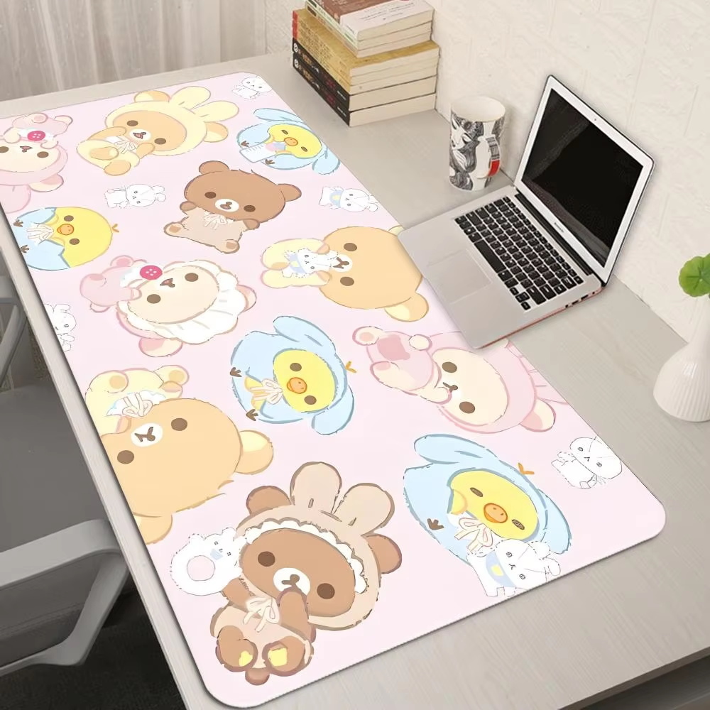 XXL Cartoon Pink Mouse Pad Ani - Yellow Desk Setup ulasan dan harga