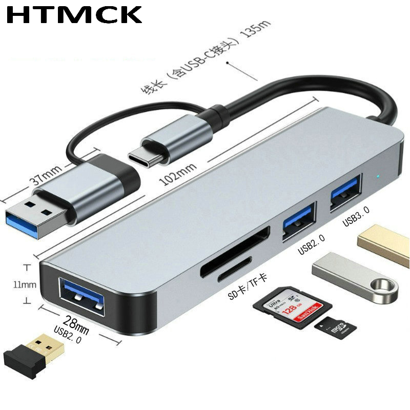 8 in 2 USB C Hub Multi Port Do - Desk Setup Usb Hub ulasan dan harga