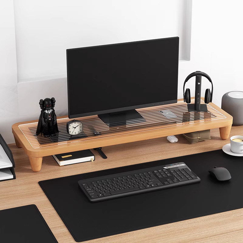 Desk Riser Monitor Stand with  - Monitor Riser Wood ulasan dan harga