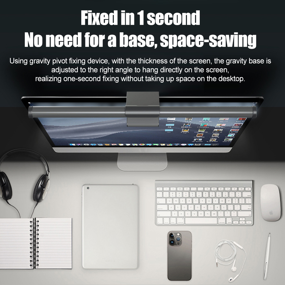 Setup Dimmable Light Bar Monit - Desk Setup No Monitor ulasan dan harga