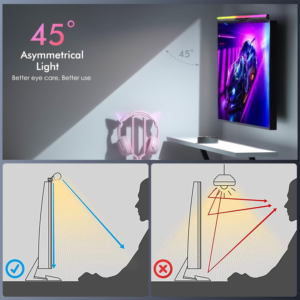Wifi Lightbar Monitor Light Ba - Desk Setup No Monitor ulasan dan harga
