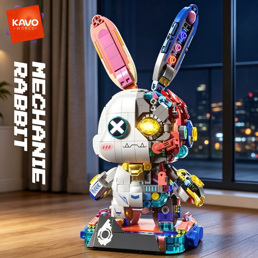 KAVOWORLD 1377PCS Robot Rabbit - Desk Setup Gifts ulasan dan harga
