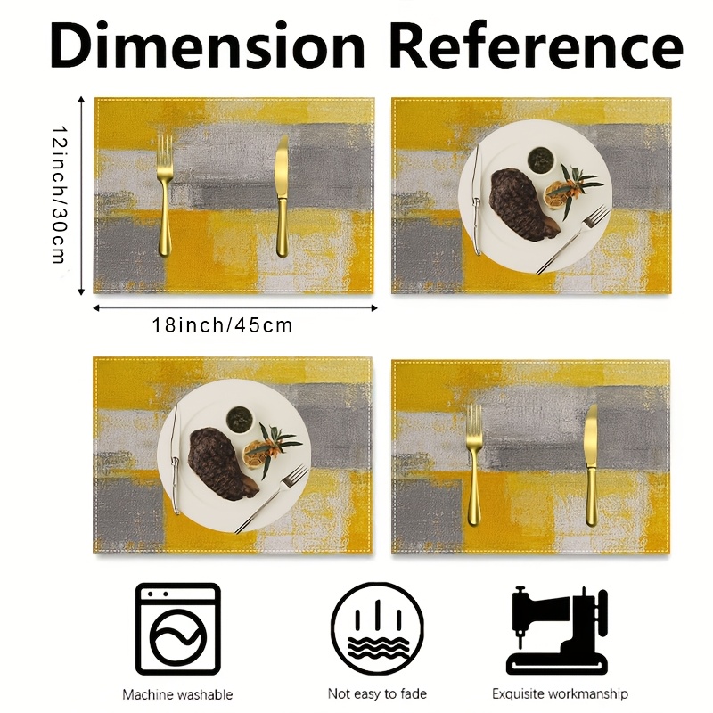 VIKAMA Yellow Gray Abstract Oi - Yellow Desk Setup ulasan dan harga