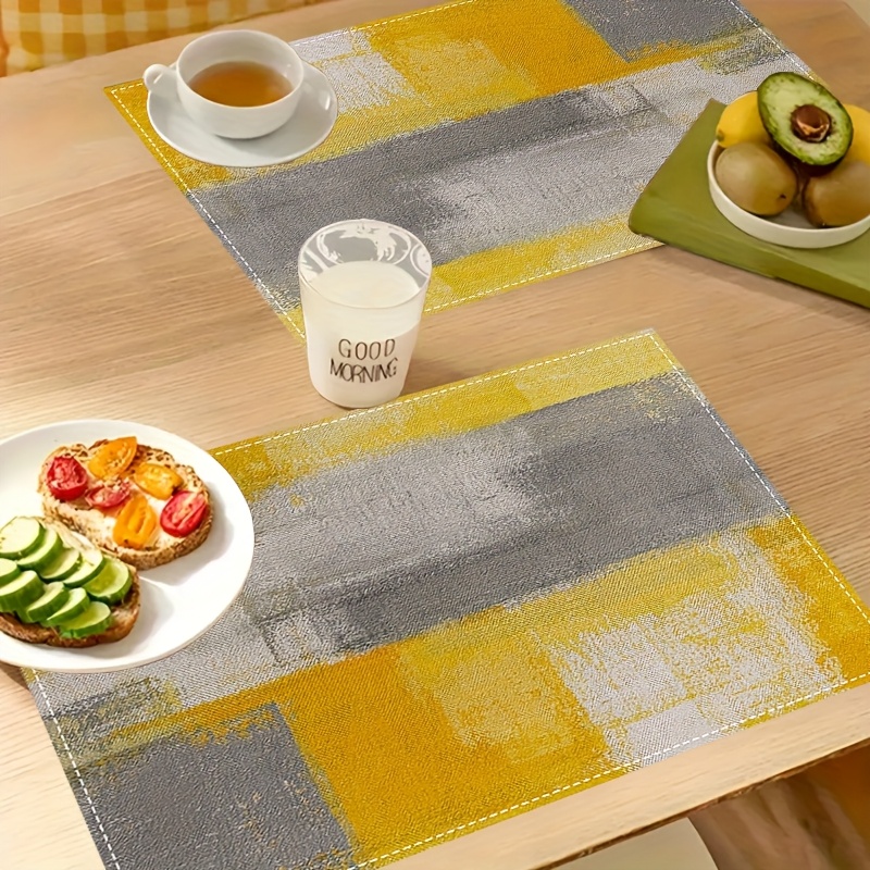 VIKAMA Yellow Gray Abstract Oi - Yellow Desk Setup ulasan dan harga