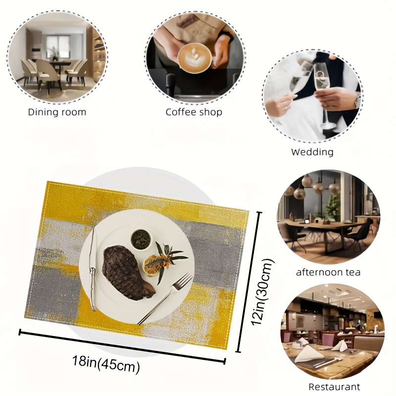 VIKAMA Yellow Gray Abstract Oi - Yellow Desk Setup ulasan dan harga