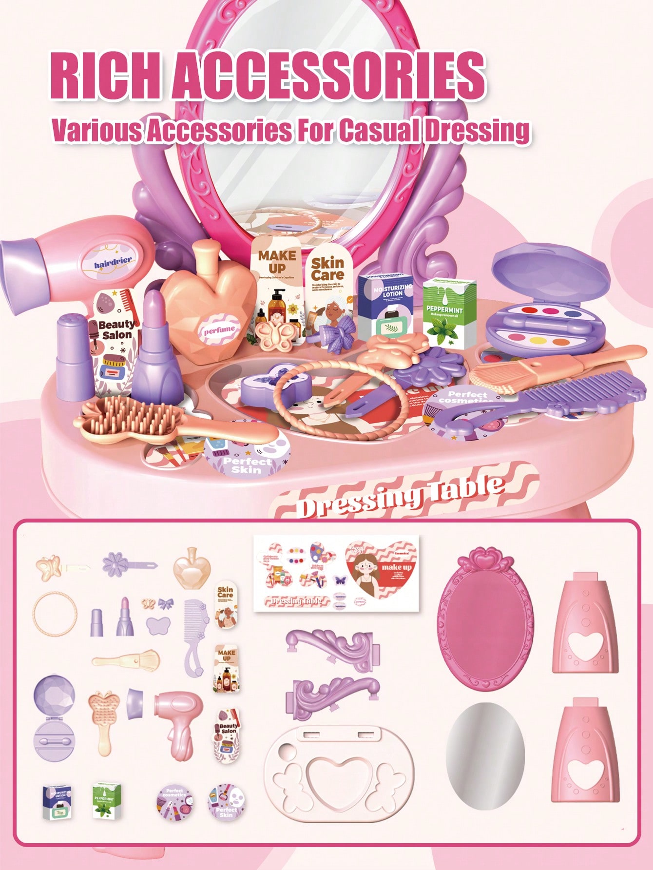 Kids Princess Vanity Dressing  - Desk Setup Girl ulasan dan harga