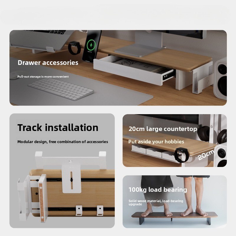 Modern Solid Wood Monitor Stan - Monitor Riser Wood ulasan dan harga