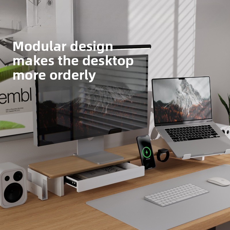 Modern Solid Wood Monitor Stan - Monitor Riser Wood ulasan dan harga