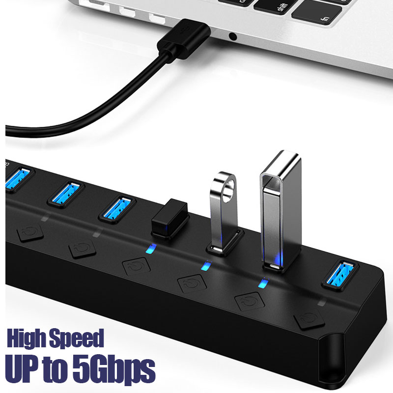 USB 3.0 Power Adapter 4/7 Port - Desk Setup Usb Hub ulasan dan harga
