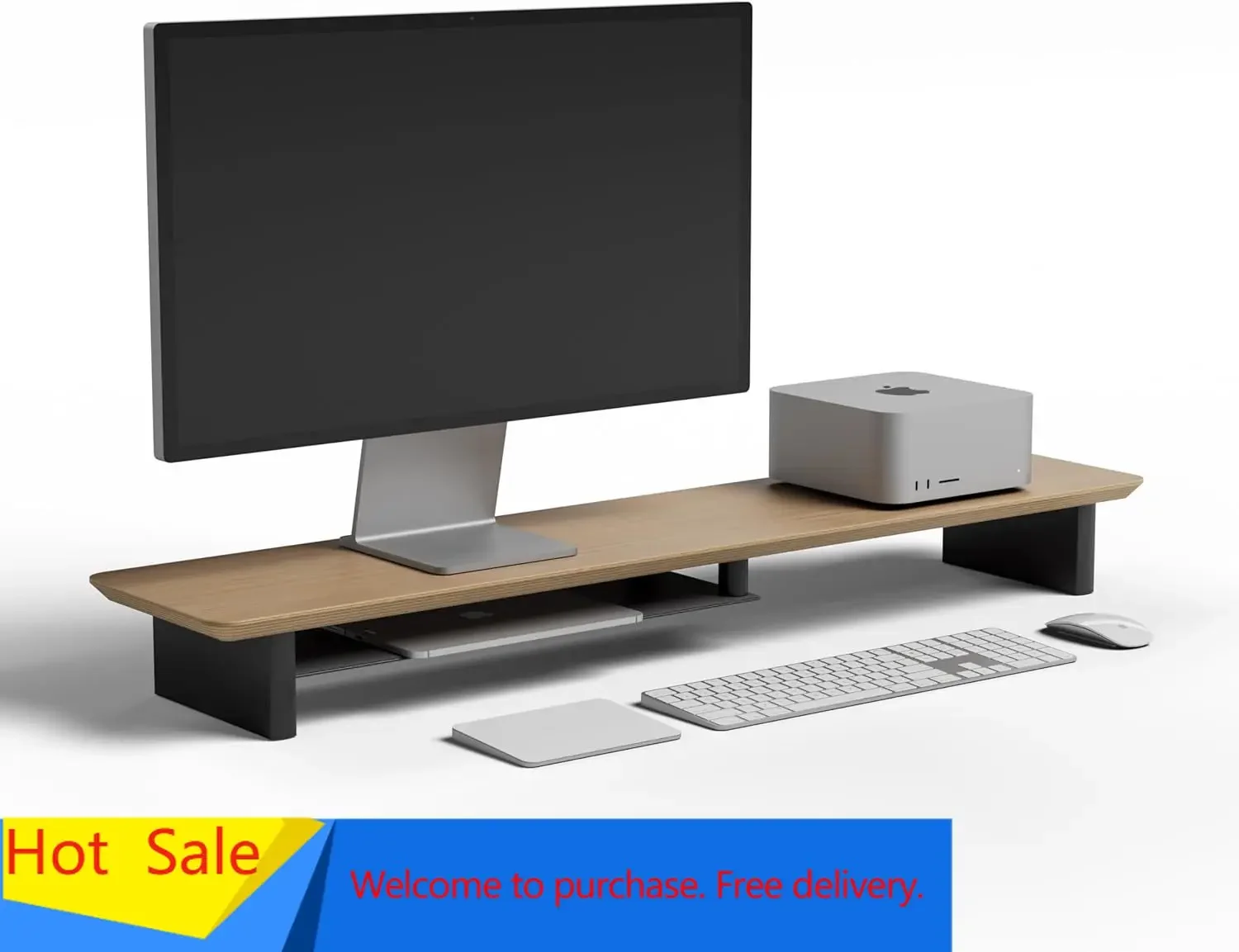 White Oak Dual‑Tier Ergonomic  - Desk Setup Oak ulasan dan harga