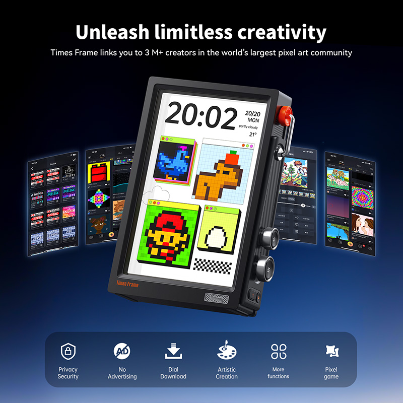 Divoom Times Frame Smart HD Sc - Desk Setup Diy ulasan dan harga