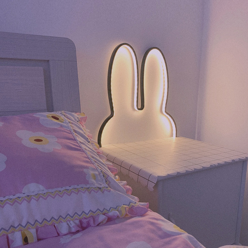 Cute Led Rabbit Wall Lights US - Yellow Desk Setup ulasan dan harga