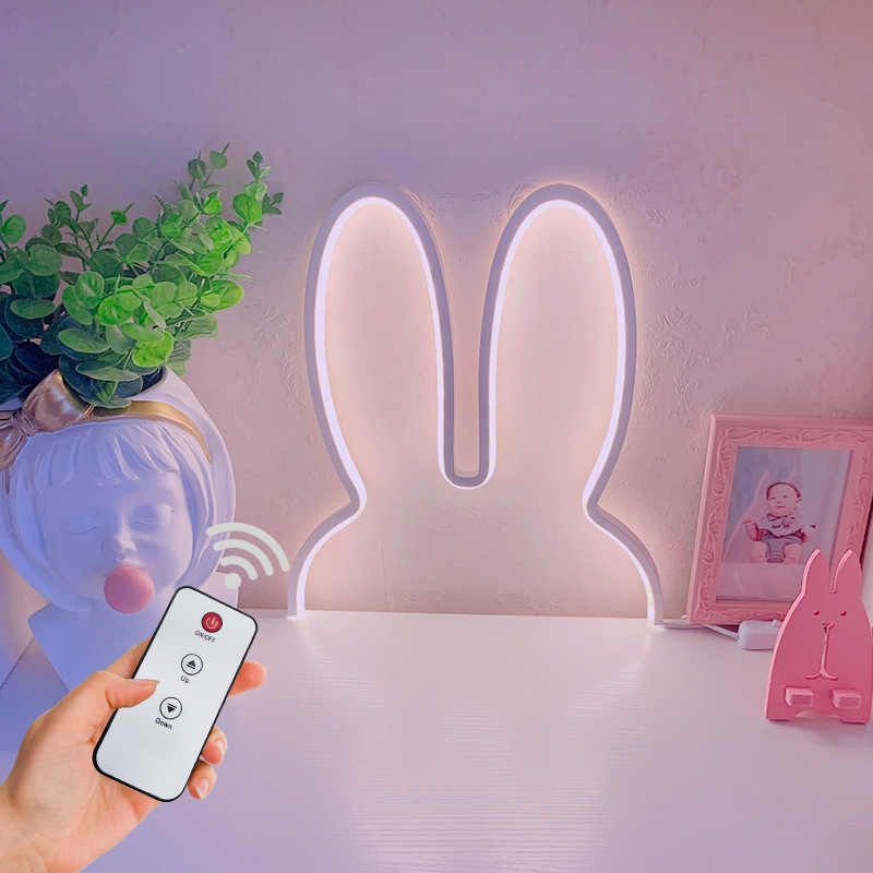 Cute Led Rabbit Wall Lights US - Yellow Desk Setup ulasan dan harga