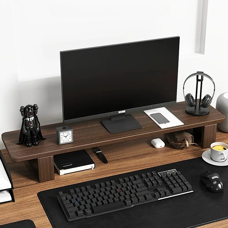 Walnut Monitor Stand Riser Adj - Monitor Riser Wood ulasan dan harga