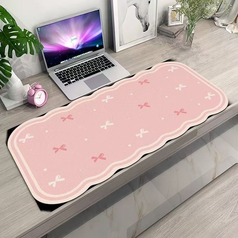 mouse pad oversized cute girl  - Yellow Desk Setup ulasan dan harga