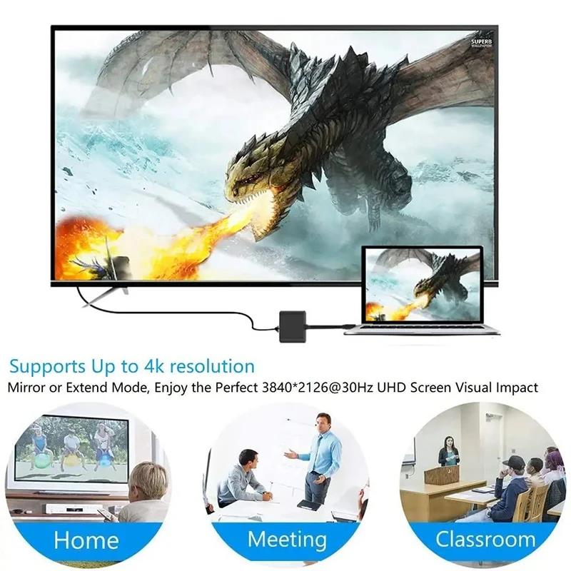3 In 1 Type C to HDMI-compatib - Desk Setup Usb Hub ulasan dan harga