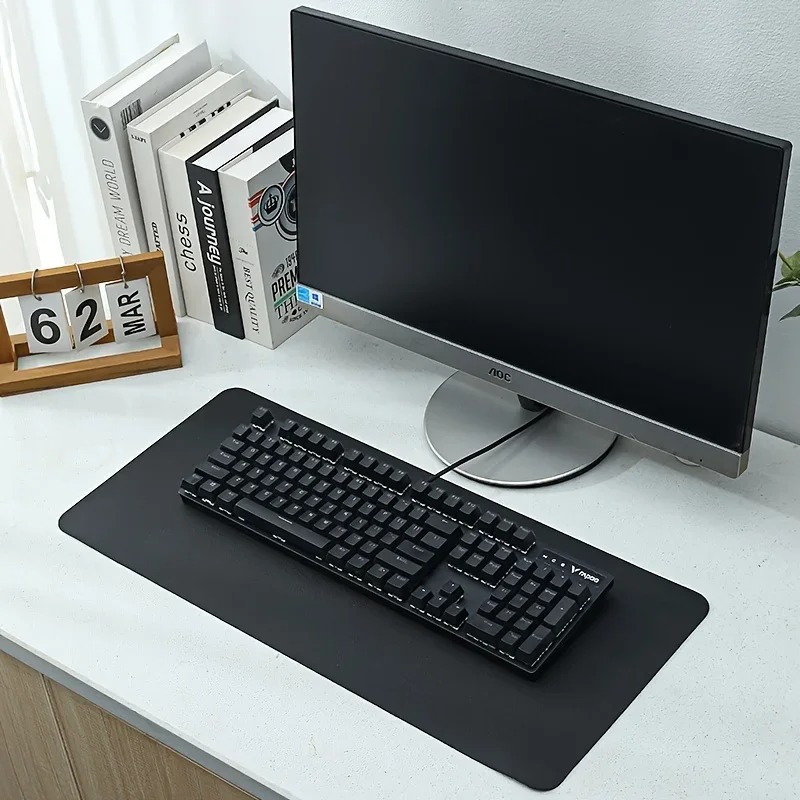 Pink Solid Color Leather Desk  - Yellow Desk Setup ulasan dan harga